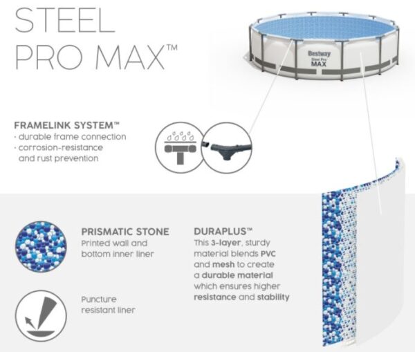 Bazen Steel Pro Max okrugli 366x100-Bestway